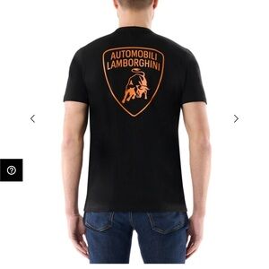 Lamborghini Black Tee with Orange Logo